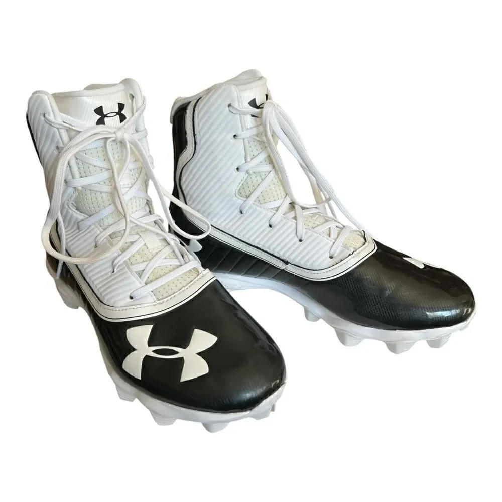 Under Amour Highlight Football Cleats. White/Black. Size: 7.5 Mens